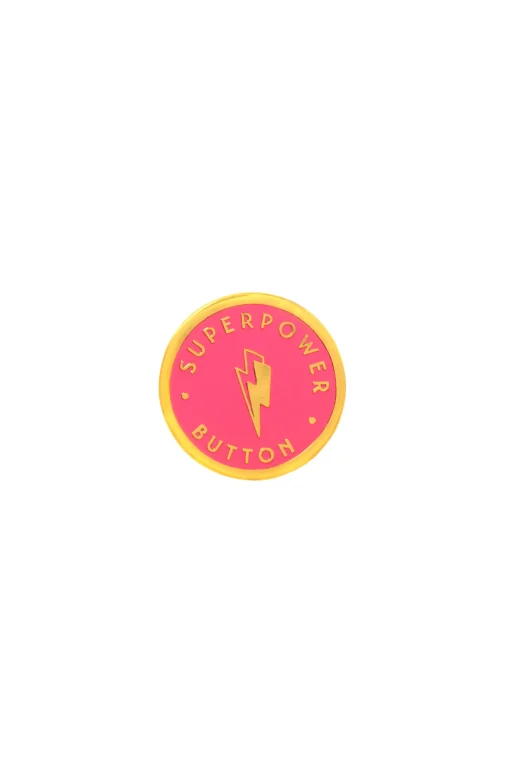 Women Scamp & Dude Pink Superpower Pin Badge