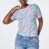 Women Scamp & Dude Pink with Green Graphic Tiger T-Shirt