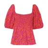 Women Scamp & Dude Pink with Orange Zebra Shirred Top