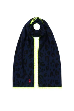 Women Scamp & Dude Scamp & Dude x Nicky Newman Navy with Black Leopard Charity Super Scarf