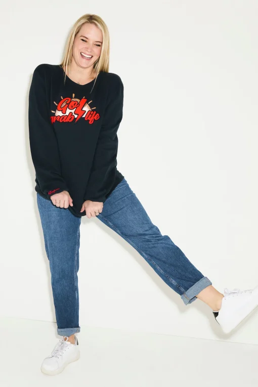 Women Scamp & Dude Scamp & Dude x Nicky Newman Navy 'Go Grab Life' Charity Classic Sweatshirt