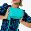 Women Scamp & Dude Turquoise Twin Compartment Cross Body Bag
