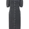 Women Scamp & Dude Washed Black Elastic Waist Denim Dress