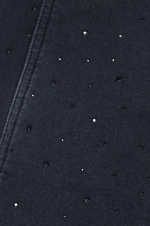 Women Scamp & Dude Washed Black Embellished Zip Detail Denim Dress