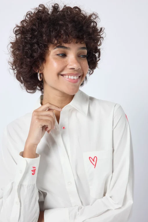 Women Scamp & Dude White Oversized Shirt