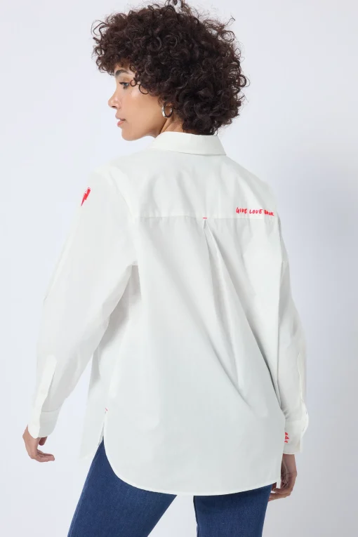 Women Scamp & Dude White Oversized Shirt