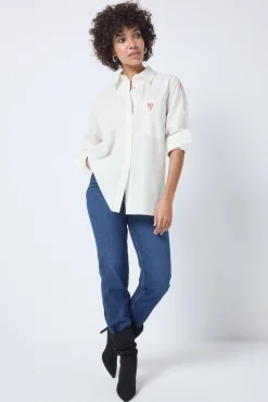 Women Scamp & Dude White Oversized Shirt