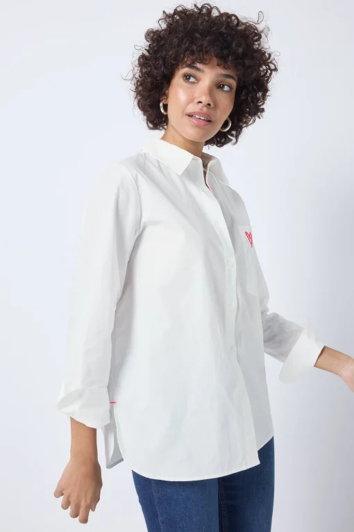 Women Scamp & Dude White Oversized Shirt