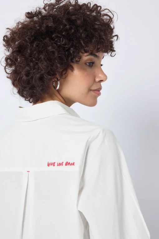 Women Scamp & Dude White Oversized Shirt