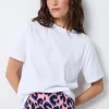 Women Scamp & Dude White Studded Relaxed Band T-Shirt