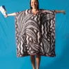 Women Scamp & Dude White with Black Engineered Palm Print Kaftan