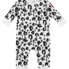 Women Scamp & Dude White with Black Leopard Romper