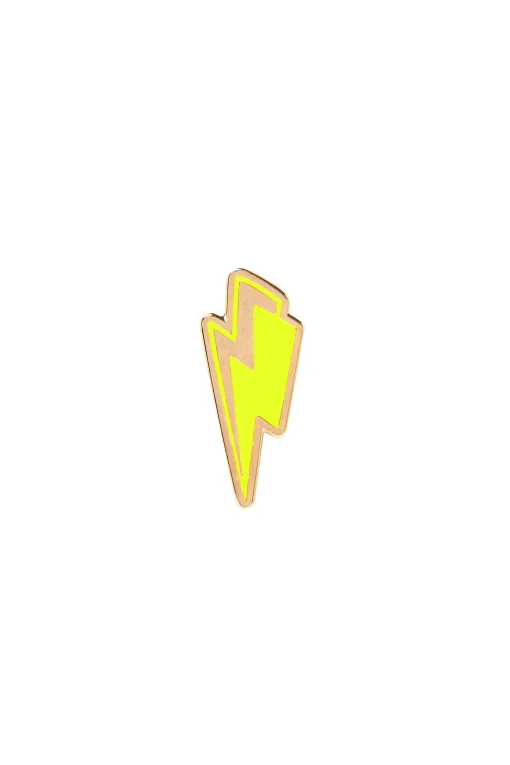Women Scamp & Dude Yellow Lightning Bolt Pin Badge