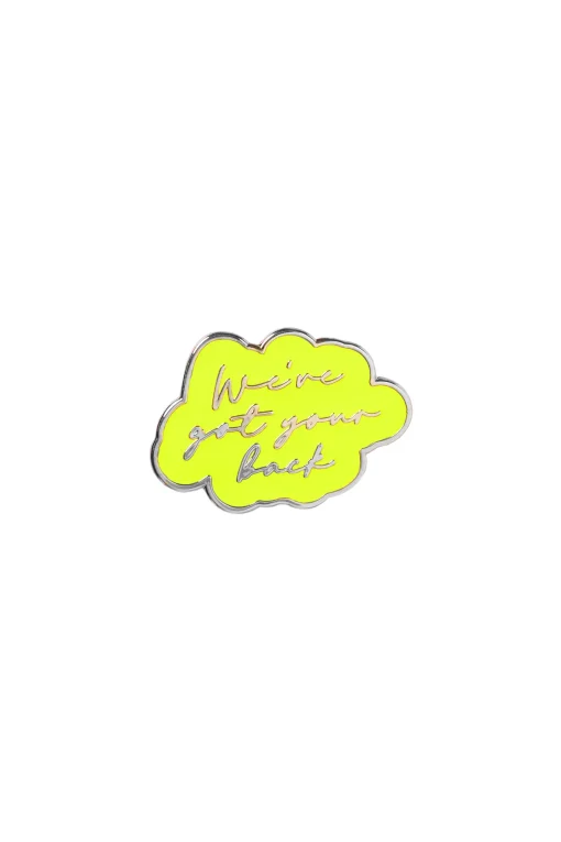 Women Scamp & Dude Yellow We've Got Your Back Pin Badge